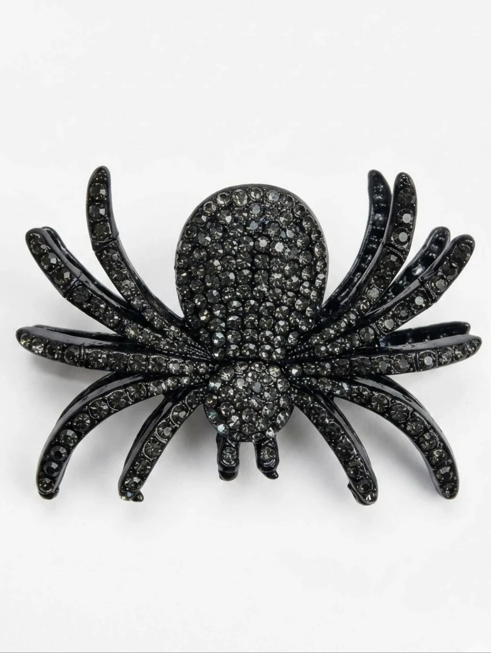 🔹️NWT Black Gothic Rhinestone Spider Metal Claw Hair Clip
